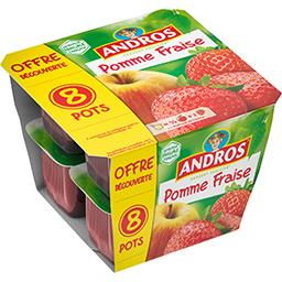 Andros Andros Dessert de pomme fraise les 8 pots de 100 g - Offre Découverte