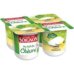 Soignon Soignon Yaourt au lait de chèvre vanille les 4 pots de 125 g