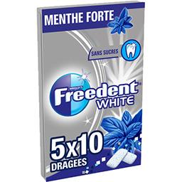 Freedent Freedent White - Chewing-gum menthe forte sans sucres les 5 paquets de 10 dragées - 70 g