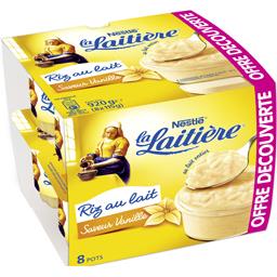 Nestlé La Laitière Riz au lait saveur vanille les 8 pots de 115 g