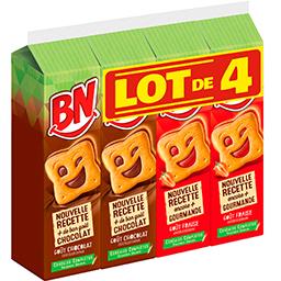 BN BN Biscuits céréales complètes goût chocolat et goût fraise le lot de 4 paquets de 285 g
