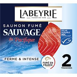 Labeyrie Labeyrie Saumon fumé au bois de hêtre - le sauvage intense la barquette de 2 tranches - 65 g