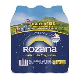 Rozana Rozana Eau minérale naturelle gazeuse le pack de 6 bouteilles de 1L - 6L