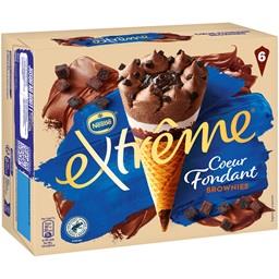 Nestlé Extrême Glace cœur fondant brownies la boîte de 6 cônes de 71g - 426g