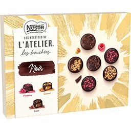 Nestlé Nestlé Les Recettes de l'Atelier - Assortiment bouchées de chocolat noir - framboise caramel salé et fèves de cacao la boîte de 15 - 187g
