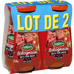 Panzani Panzani Sauce Bolognaise 100% pur bœuf Le lot de 2 boites 400g - 800g