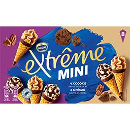 Nestlé Extrême Mini glaces happy cookie et pécan dream la boîte de 8 cônes de 39g - 312g
