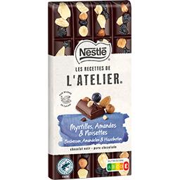 Nestlé Nestlé Tablette de chocolat noir myrtilles amandes & noisettes - Les recettes de l'atelier la tablette de 170 g