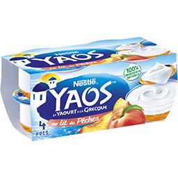 Nestlé Nestlé Yaos - Le Yaourt à la Grecque sur lit de pêches les 4 pots de 125 g