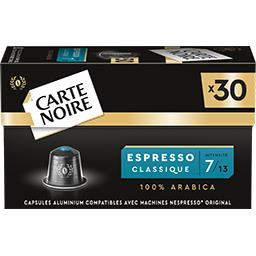 Carte Noire Eespresso classique N°7 - Capsules de café compatibles Nespresso La boîte de 30 capsules - 165g