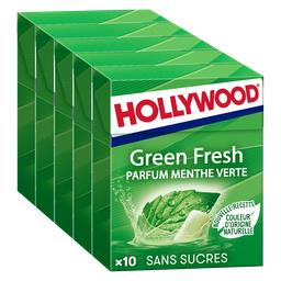 Hollywood Hollywood Green Fresh - Chewing gum parfum menthe verte sans sucres les 5 boites de 14 g