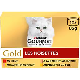 Gourmet Gourmet Gold - Les Noisettes viandes-poisson pour chats les 12 boites de 85 g