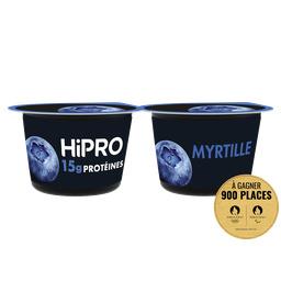 La Laitière Danone Hipro Yaourt myrtille protéiné  0% mg les 2 pots de 160 g