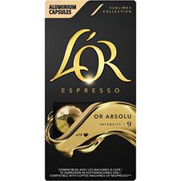 Maison du Café L'Or Espresso - Capsules de café compatibles Nespresso moulu Or jaune la boite de 10 capsules - 52 g