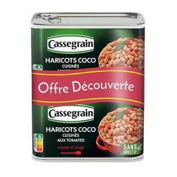 Cassegrain Cassegrain Haricots coco cuisinés aux tomates laurier et sauge les 2 boites de 435 g - Offre Découverte