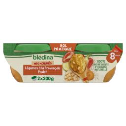 Blédina Blédina Les Idées de Maman - Légumes à la provençale poulet, de 8 à 36 mois les 2 bols de 200 g - 400g