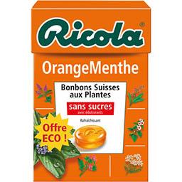 Ricola Ricola Bonbons suisses aux plantes orange menthe sans sucres le paquet de 50 g