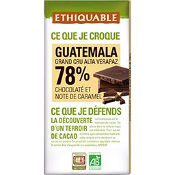Ethiquable Ethiquable Chocolat noir 78% Guatemala BIO la tablette de 100 g