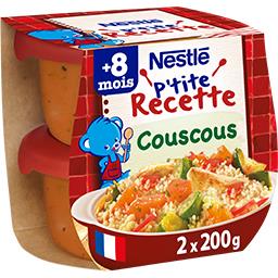 Nestlé Nestlé P'tite Recette - Couscous, dès 8 mois les 2 pots de 200 g