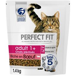 Perfect Fit Perfect fit Croquettes pour chat stérilisé 1+an au bœuf le sac de 1,4 kg