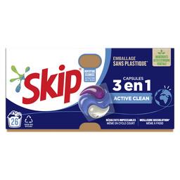 Skip Skip Lessive capsule 3 en 1 Active clean la boite de 26
