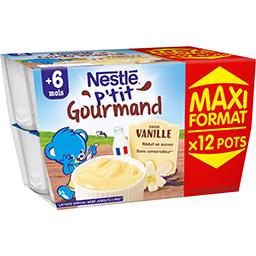 Nestlé Nestlé Bébé P'tit Gourmand - Dessert saveur vanille, 6+ mois les 12 pots de 100 g