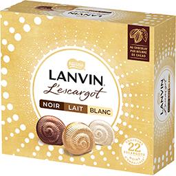 Lanvin L'escargot - Assortiment de bonbons de chocolat noir au lait amande et blanc la boîte de 22 - 362g