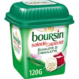 Boursin Boursin Salade & Apéritif - Fromage à l'échalote & ciboulette la boite de 120 g