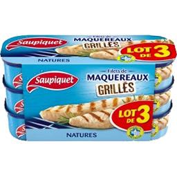 Saupiquet Saupiquet Filets de maquereaux grillés - nature le lot de 3 boîtes de 120g - 360g