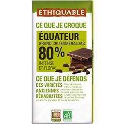 Ethiquable Ethiquable Chocolat noir 80% Equateur BIO la tablette de 100 g