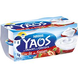 Nestlé Nestlé Yaos - Le Yaourt à la Grecque sur lit de fraises les 4 pots de 125 g