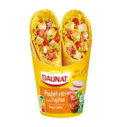 Daunat Daunat Be Wrappy ! - Sandwich poulet rôti façon Fajitas sauce salsa le paquet de 2 - 190 g