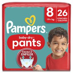 Pampers Baby-Dry Pants - Couches culottes taille 8, 19kg+ le paquet de 26