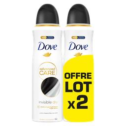 Dove Déodorant Invisible dry anti-transpirant 72h Le lot de 2 aérosols de 200ml - 400ml