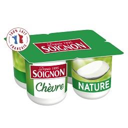 Soignon Soignon Yaourt au lait de chèvre nature les 4 pots de 125 g