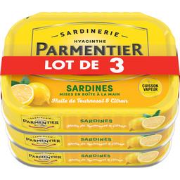 Parmentier Parmentier Sardines huile et citron l e lot de 3 boites de 135g