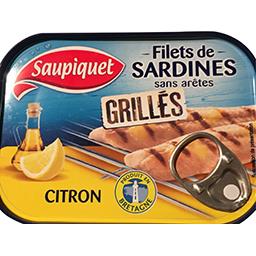 Saupiquet Saupiquet Filets de sardines Ggrillés au citron les 3 boîtes de 70g - 210g