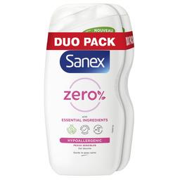 Sanex Sanex Zéro % - Gel douche sans savon essential peaux sensibles les 2 flacons de 475ml - 900ml