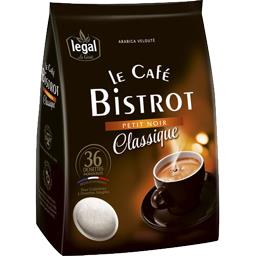 Legal Legal Dosettes de café, Le café Bistrot petit noir Classique la boite de 36 dosettes - 250 g