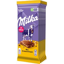 Milka Milka Chocolat au lait riz croustillant les 6 tablettes de 100 g - Lot Familial