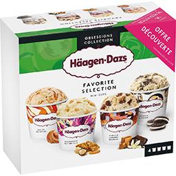 Häagen-Dazs Häagen-dazs Minicup Assortiment crème glacée Favorite Selection les 4 pots de 95ml - 380ml