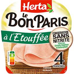 Herta Jambon conservation sans nitrite, Le Bon Paris la barquette de 4 tranches - 140 g