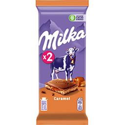Milka Milka Chocolat caramel les 2 tablettes de 100 g