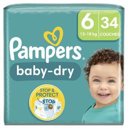 Pampers Baby Dry - Couches taille 6, 13-18kg le paquet de 34