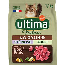 Ultima Ultima Nature croquettes pour chat stérilisé adulte sans céréales  bœuf le sac de 1,10 kg