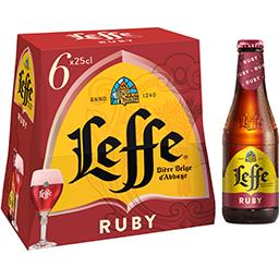 Leffe Leffe Ruby - Bière fruits rouges et bois de rose les 6 bouteilles de 25 cl