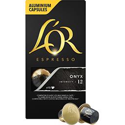 Maison du Café L'Or Espresso Capsules de café moulu Onyx noir la boite de 10 capsules - 52 g