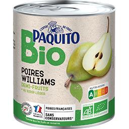Williams Bio Paquito Poires Williams demi-fruits BIO la boite de 455 g net égoutté