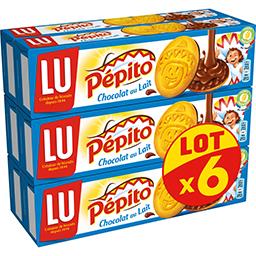 LU LU Pépito - Biscuits nappés chocolat au lait les 6 paquets de 192 g