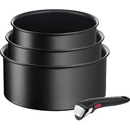 Téfal Ingenio Eco Resist - Set casseroles induction 16/18/20 cm + 1 poignée le lot de 3 casseroles